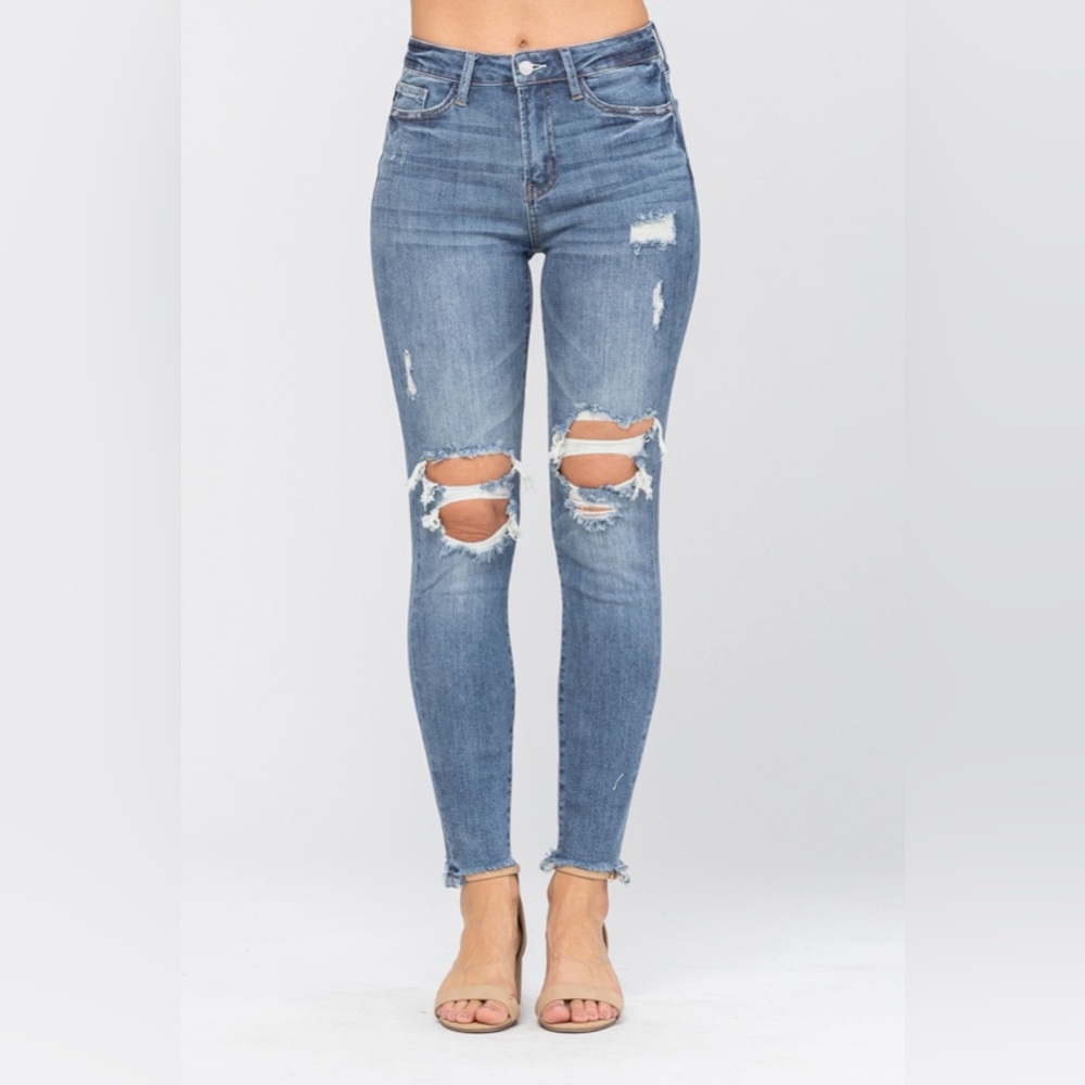 Judy Blue High Rise Distressed Medium Wash Jeans sz 9/29